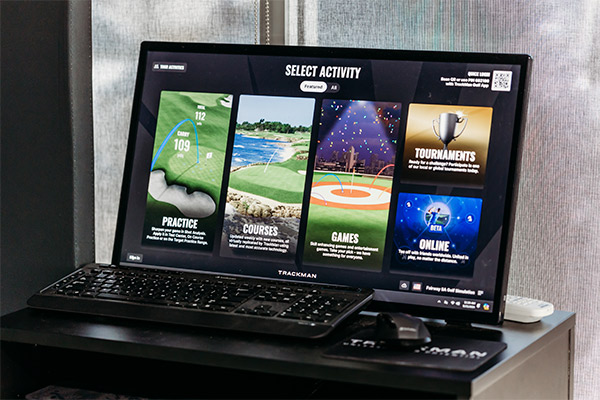 trackman technology for indoor golf. 